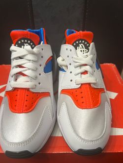 Nike Air Huarache White Orange Blue Sneakers