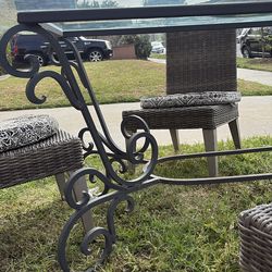 Glass Table Iron Base