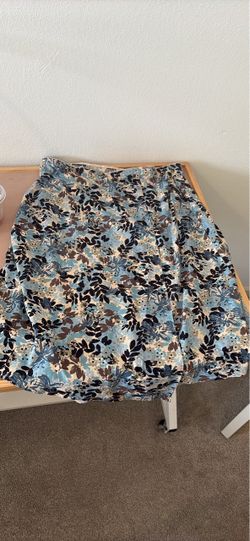 Floral Print A-Line Skirt XL