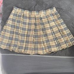 Brown Plaited Skirt 