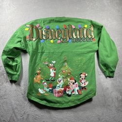 Disneyland Christmas Spirit Jersey Shirt Adult S Green Holiday Colorful #5A
