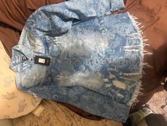 Fashion nova women’s jean paisley print shirt