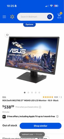 ASUS MG279Q 27 IN USED GAMING MONITOR