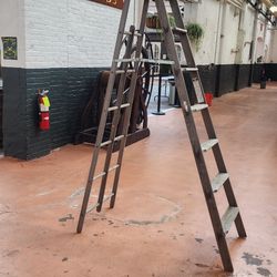 6ft 8ft wood ladders 20.00 each 30.00 for both