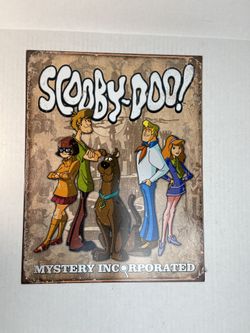 Scooby-Doo Gang Mystery INC Decorative Metal Tin Sign. 16” H X 12 1/2” W