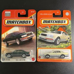 Matchbox 1994 Lexus LS 400 Diecast Car Lot of 2:  Color & Wheel Variations NEW