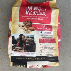 NEW! WholeHearted All Life Stages Beef and Brown Rice Recipe Dry Dog Food, 45 lbs.