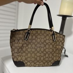 Coach Kelsey Small Signature Jacquard/Leather Satchel F36181