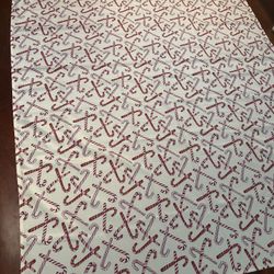 84x6O Candy cane Tablecloth  Like New!