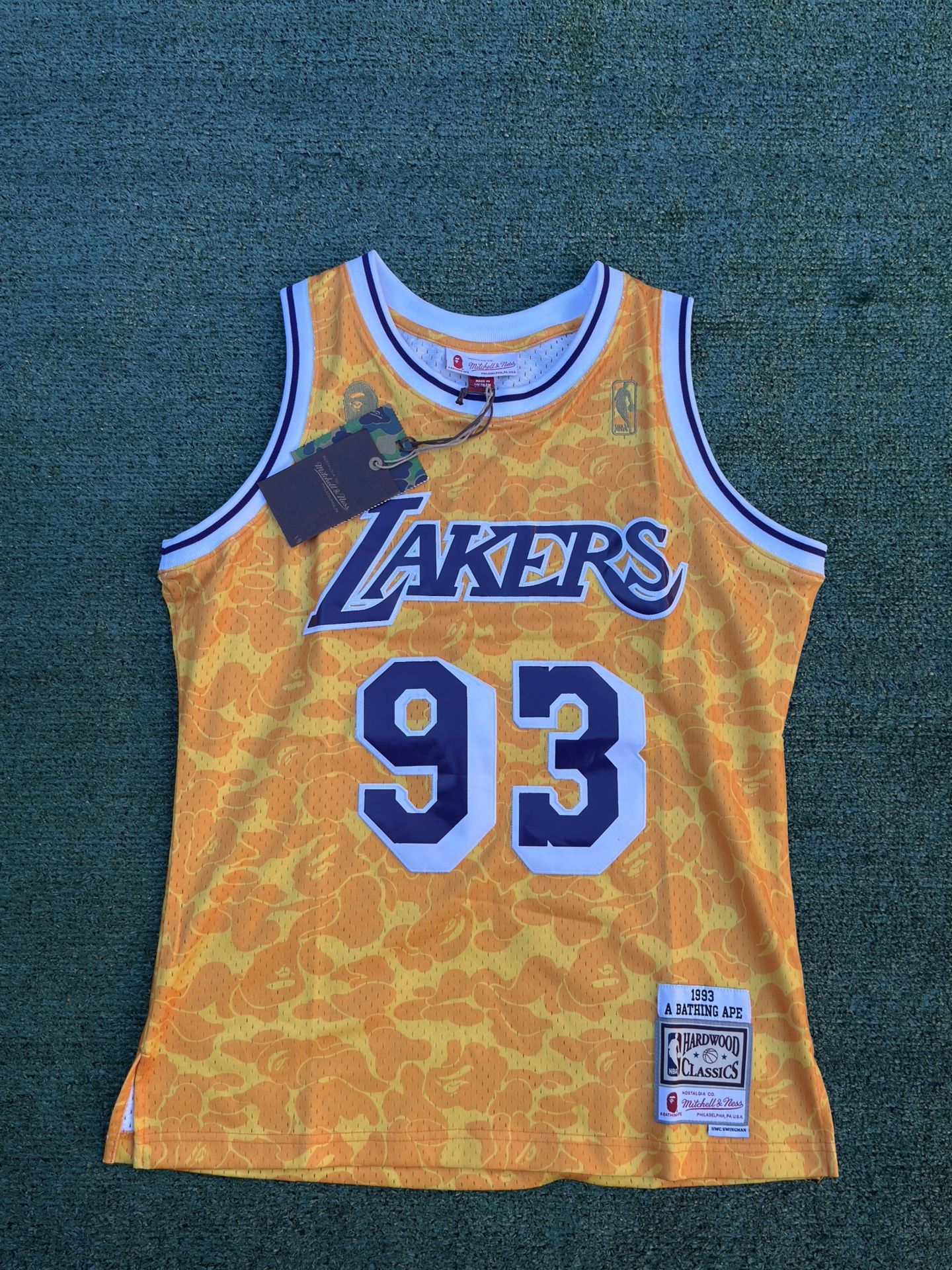 Lakers Jersey Mitchell And Ness Bape Jersey A Bathing Ape BAPE X