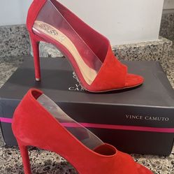 Vince Camuto Rivestan Pump/8/M/Candy Red Suede