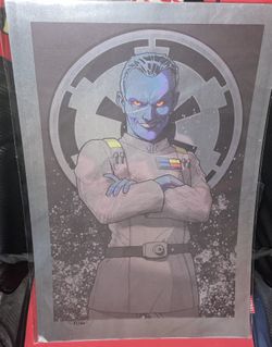 Star Wars Grand Admiral Thrawn 12" x 18" Print #21/100 w/Certificate Of Authenticity Art Print Authentic (Signed by JAIME Coker )