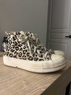 Cheetah Print Platform Converse