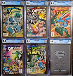 The Death Of Superman/ Doomsday Near Complete Run ALL CGC 9.8 GRADED- DC Comics Lot Of 6🔥
