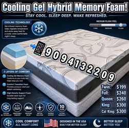 12” King Cooling Gel Hybrid Memory Foam Mattress!