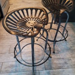 2 Tractor Seat Barstools