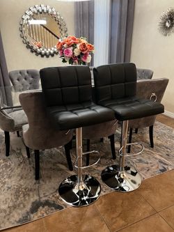 Modern Brand Black  Adjustable Swivel Bar Stools (In Box)  Barstools – $49 Each