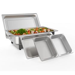 New Other Garvee 1 Full & 2×1/2 Pan Electric Chafing Dish W/ Temperature Control