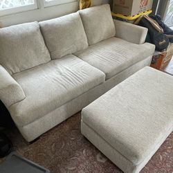 Living Spaces Sofa + Ottoman