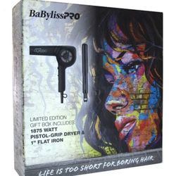 BabylissPRO Limited Edition Pistol Grip Dryer 1875W & 1 Flat Iron, 1 Ea
