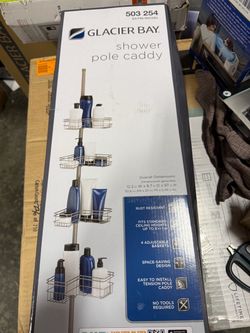 Glacier Bay Tension Pole Corner Shower Caddy in Satin Nickel