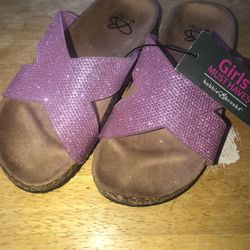 Bobbi Brooks Girls Open Toed Slides Size 13/1