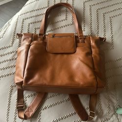 Large Leather Diaper Bag