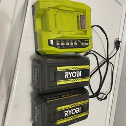 Charger And Two Batteries 40v
