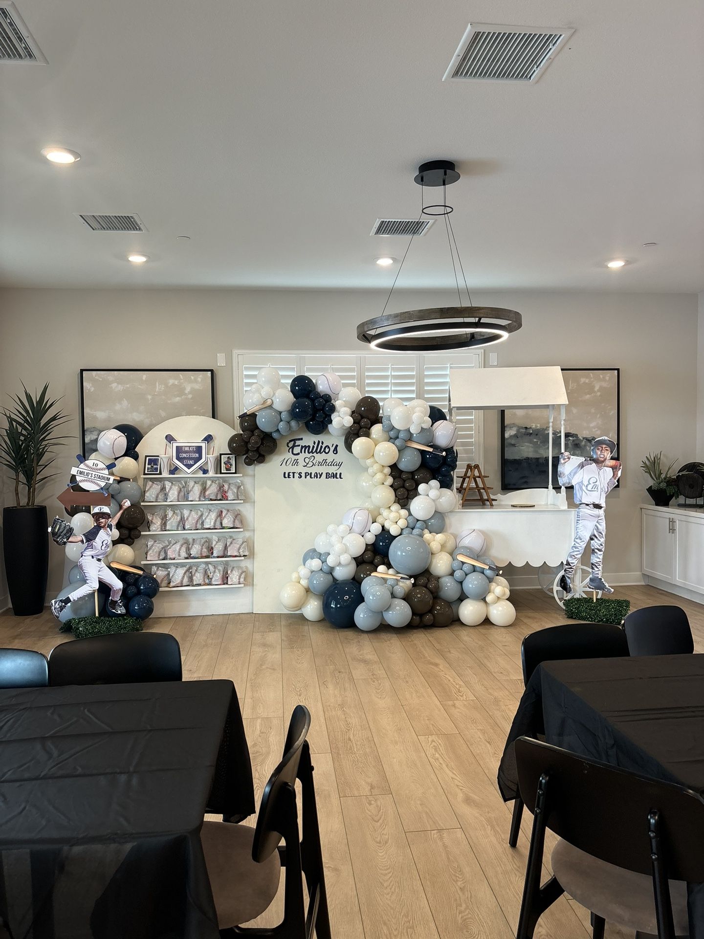 Baseball Backdrop Balloon Garland
