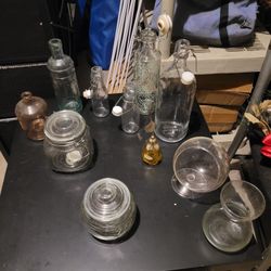 glass containers. jars bottles and....