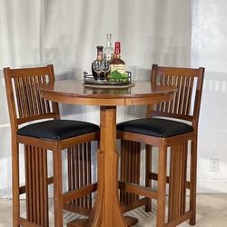 BAR Height 3 -Piece Dining Set Bistro MISSION STYLE