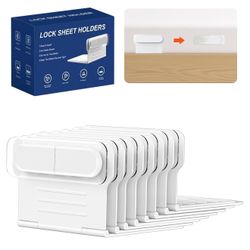 Fohil 8 Pack Bed Sheet Holders for Corners, Short Fitted Sheet Holders Firm&Tight, Heavy Duty Lock Sheet Holders Easy Installation, No More Loose Shee