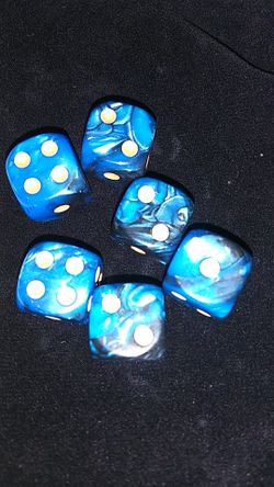 Set of 6 marble 14mm dice
