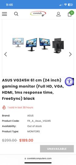 Asus Gaming Monitors VG245H