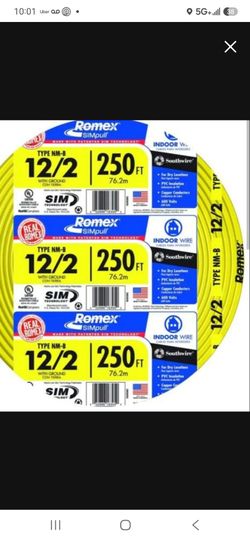 12/2 romex 250 feet