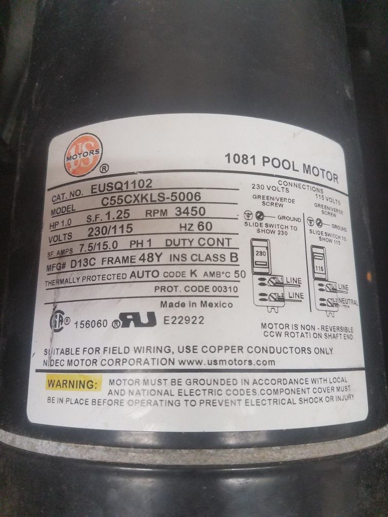 1HP Rebuilt pool pump motors for Sale in Hudson, FL OfferUp