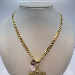 New Gold Chain With Crow Pendant