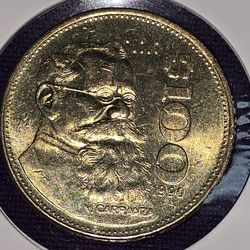 1990 Mexico 100 Peso Coin