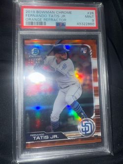 2019 BOWMAN CHROME ROOKIE CARD FERNANDO TATIS JR. /25 ORANGE🍊REFRACTOR PSA9 🔥
