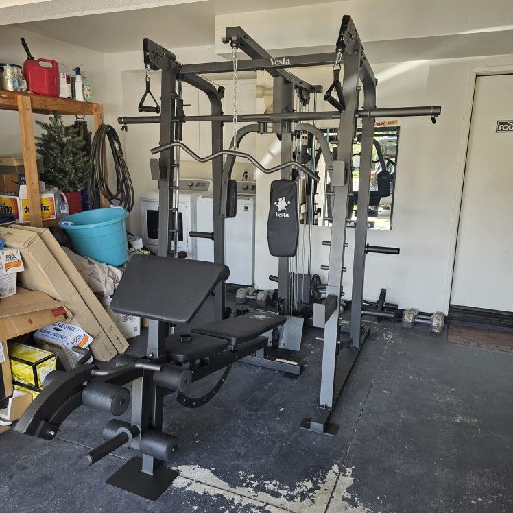 Smith Machine 2001 | Multi-Use Adj Bench | Gym Equipment | Fitness | Squat Rack | Excercise |🔴WEIGHTS AND BARBELL SOLD SEPARATELY 🔴 FREE DELIVERY 🚚
