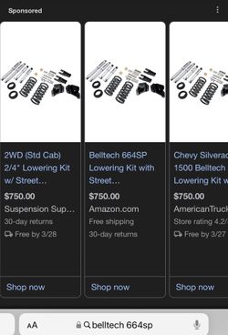 Belltech Lowing Kit 664SP. 