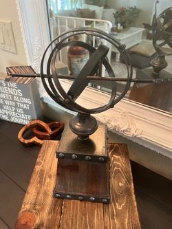 Decorative Metal Armillary Sphere with Arrow