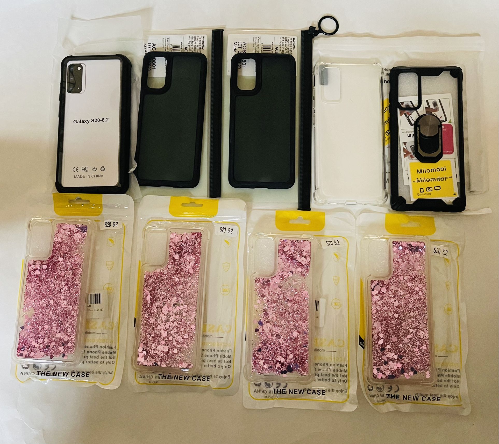 9 Cases For Samsung S20 6.2 1Defender Glitter Liquid Case And Clear.