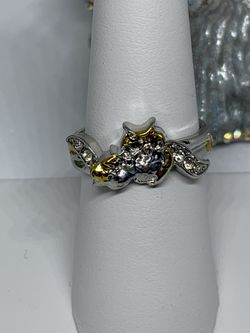 Mother & Baby Owl Ring 2 Tone Size 8.5 For $8