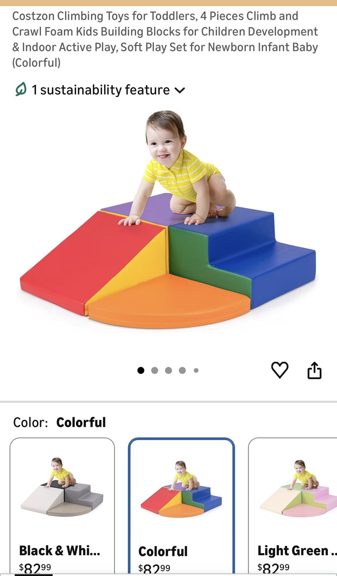 Toddler climb on blocks