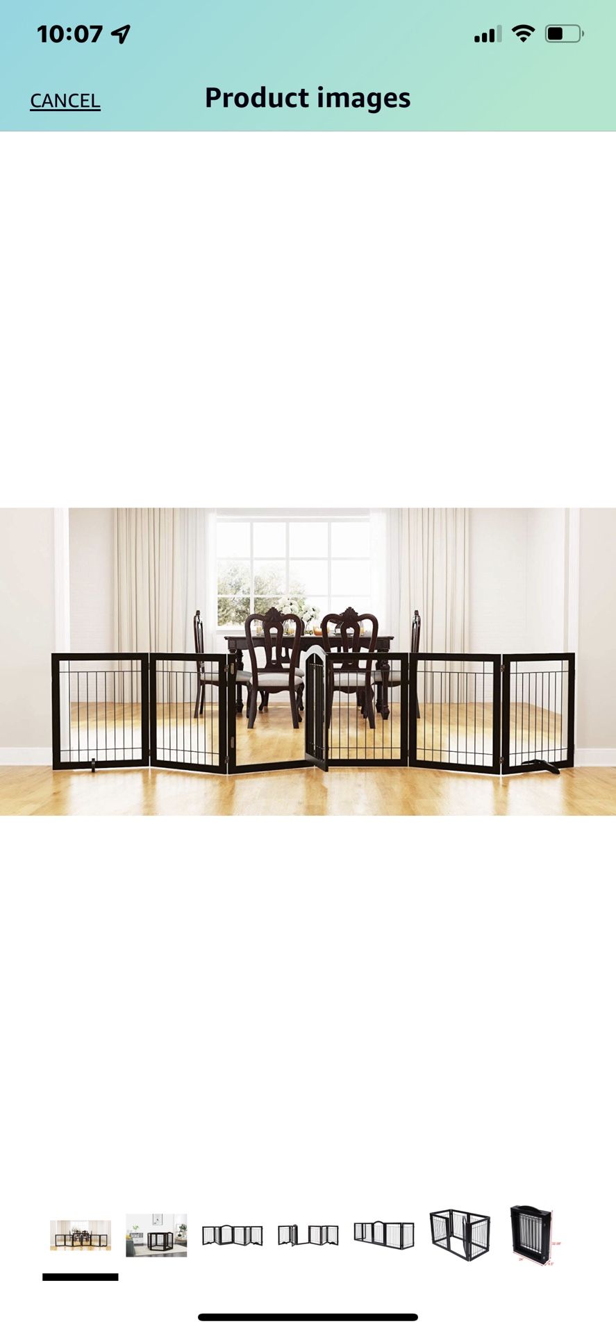 PAWLAND 144-inch Extra Wide 30-inches Tall Dog gate with Door Walk Through, Freestanding Wire Pet Gate for The House, Doorway, Stairs, Pet Puppy Safet