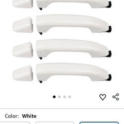 Exterior Door Handles w/Gaskets Set White Compatible with 2014-2020 Chevy Chevrolet Silverado Suburban Tahoe, GMC Sierra Yukon Door Parts 1 229