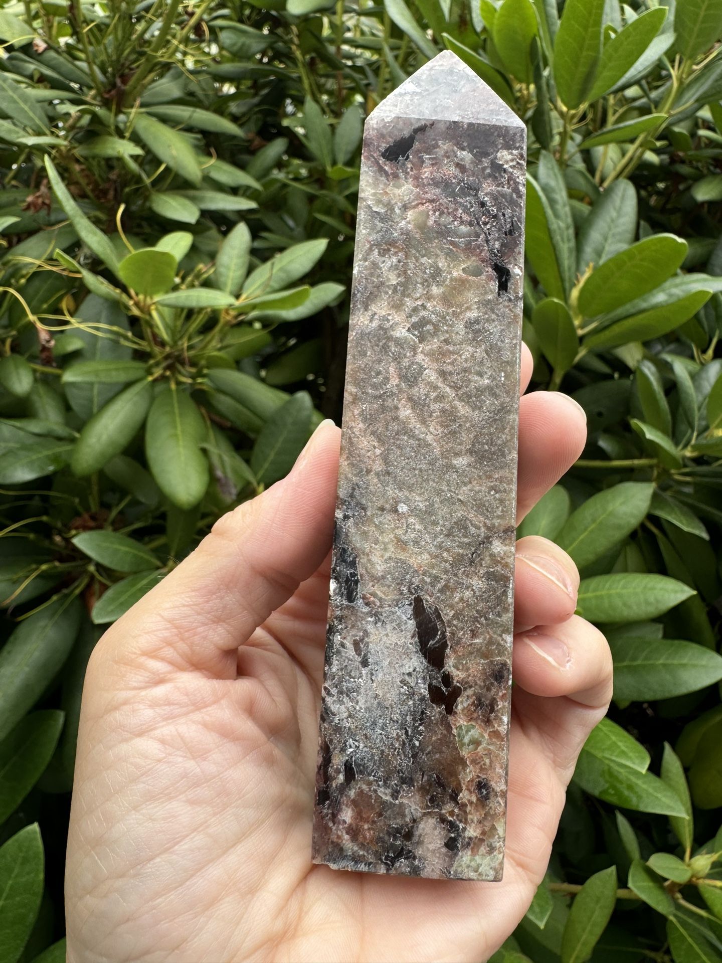 Green With Garnet And Mica