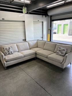 3 Piece Cream Sectional Couch (Free Delivery)