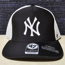 New York Yankees '47 Brand MVP Hat Adjustable Strap Black White